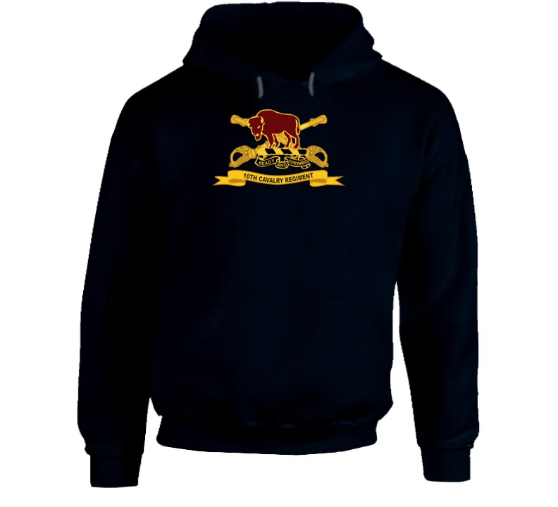 10th Cavalry Regiment w Br - Ribbon Hoodie