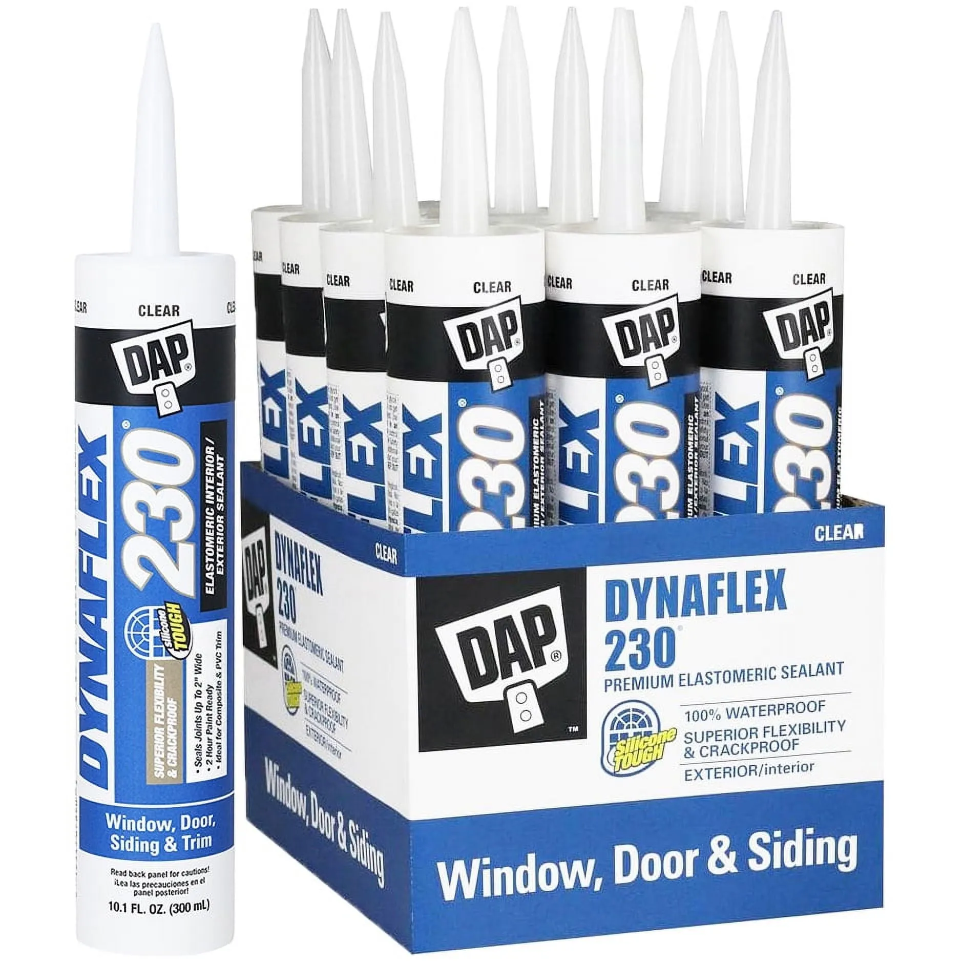 12 Pack of 10.1 oz Dap 18305 Dynaflex 230 Clear Premium Window, Door, and Trim Sealant