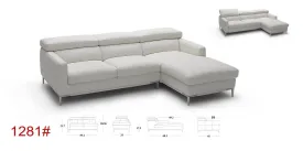 1281b Italian Leather Sectional