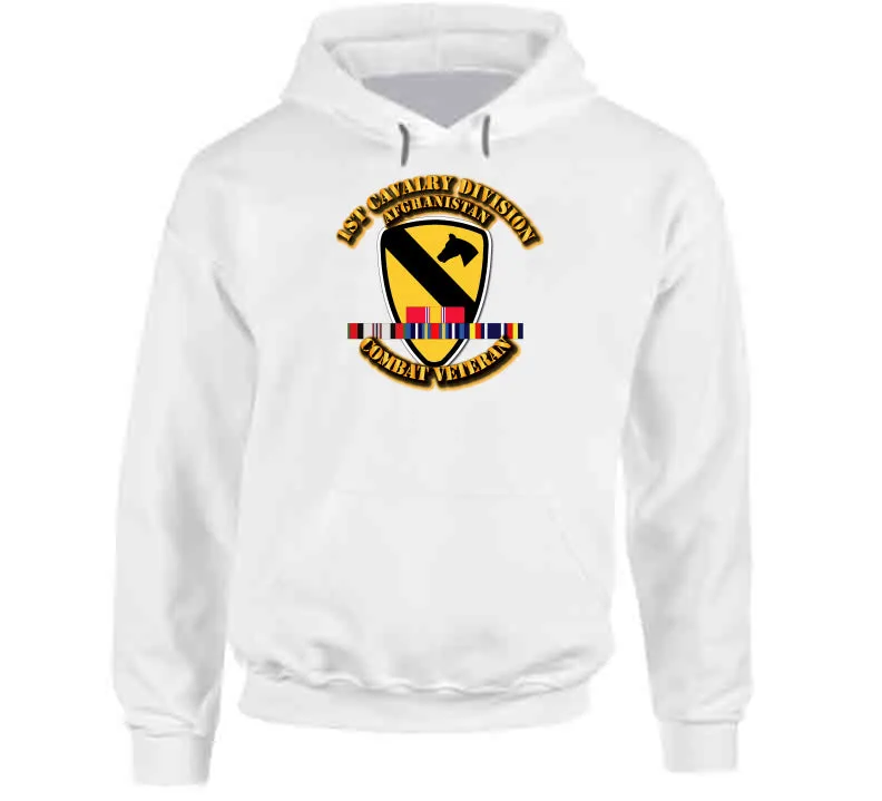 1st Cavalry Div with Afghanistan Service Ribbons Hoodie