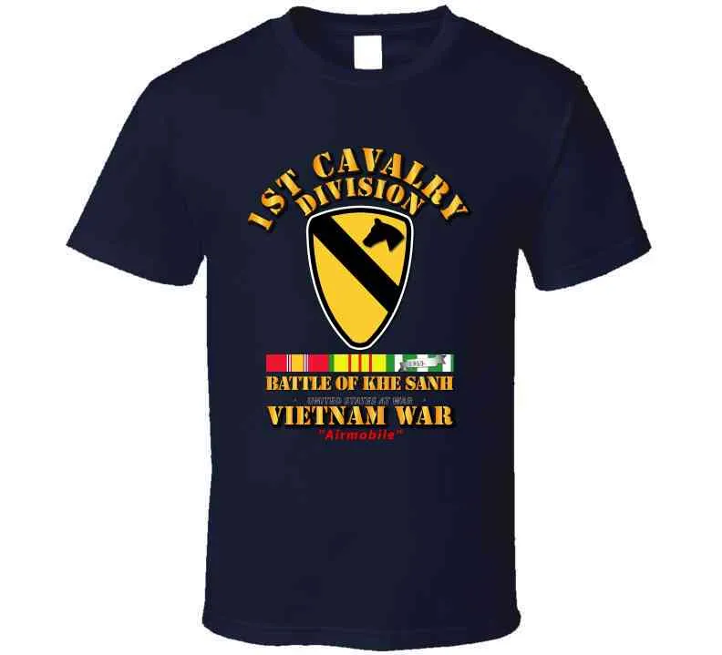 1st Cavalry Division - (Battle Khe Sanh) with Vietnam War Service Ribbons - T Shirt, Premium and Hoodie