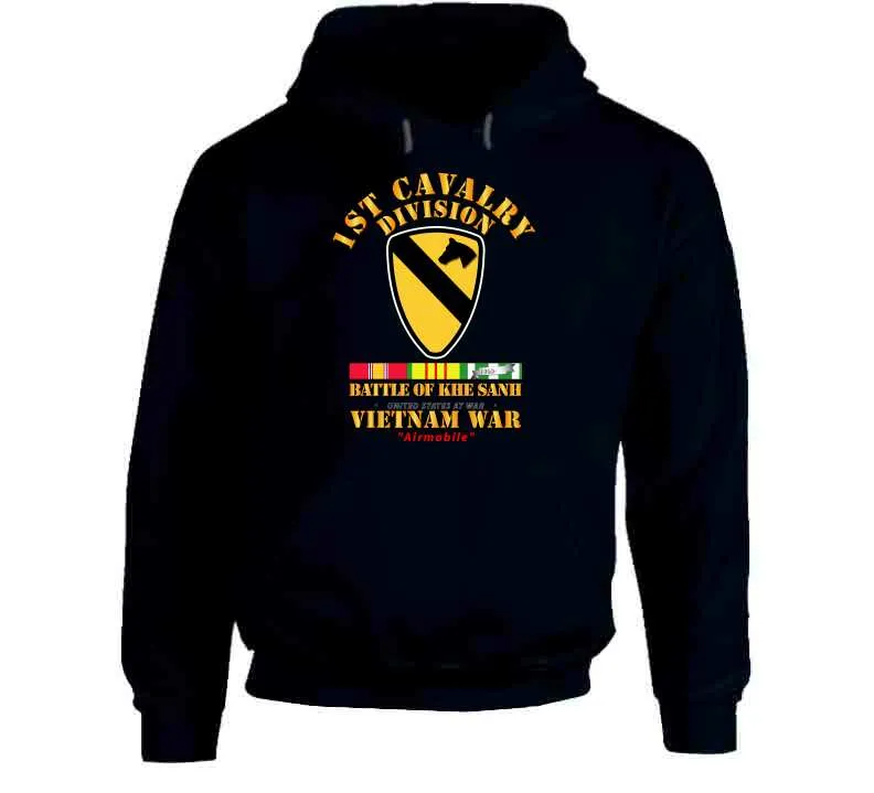 1st Cavalry Division - (Battle Khe Sanh) with Vietnam War Service Ribbons - T Shirt, Premium and Hoodie