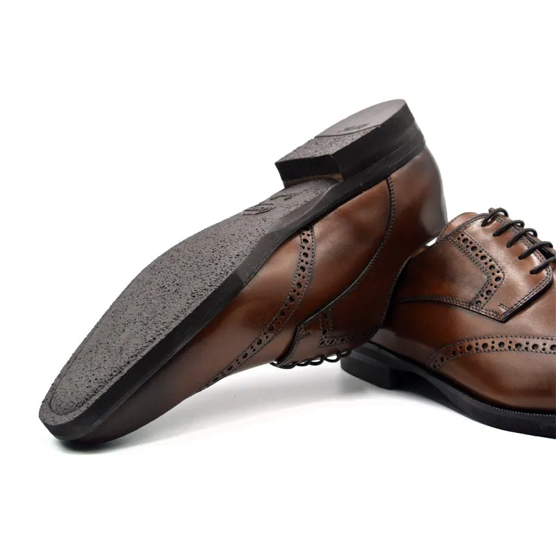 25-531-BCN STEFANO Italian Calfskin Burnished Cognac Size 9.5