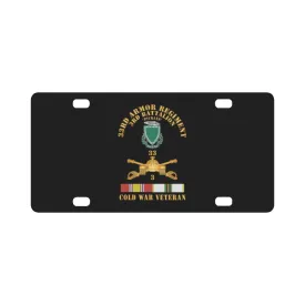 3rd Bn 33rd Armor Branch w 33rd Armor DUI - Cold War Veteran - COLD SVC Classic License Plate