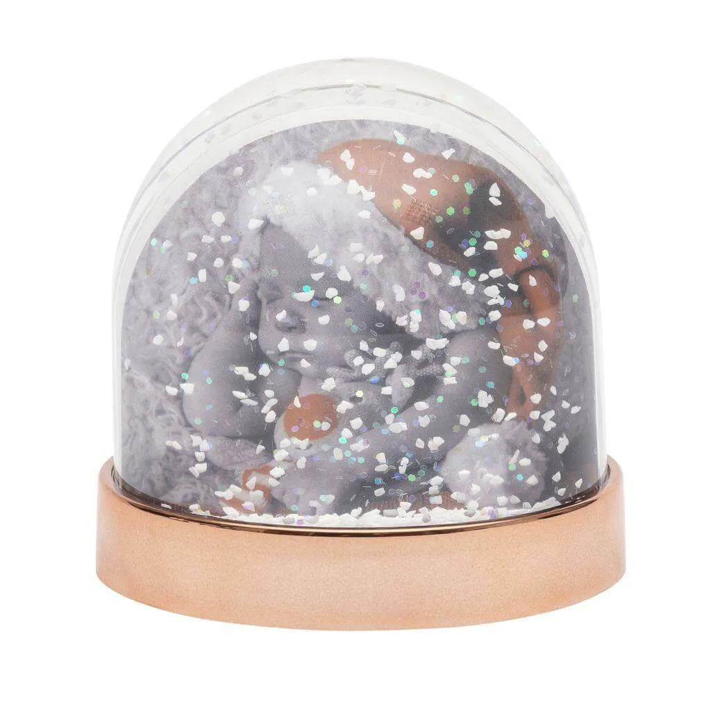 Pack of 6 Blank Snow Glitter Domes with Coloured Bases, 70 x 62mm