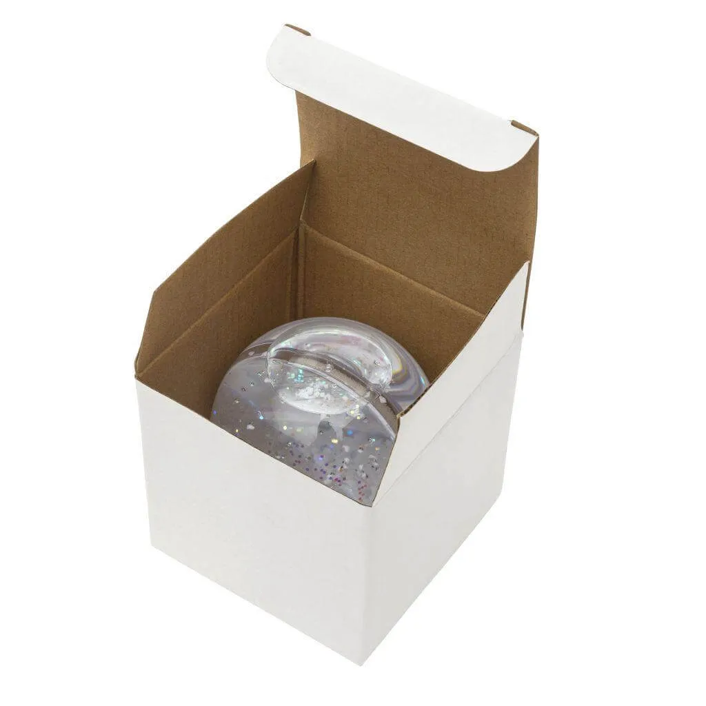 Pack of 6 Blank Snow Glitter Domes with Coloured Bases, 70 x 62mm