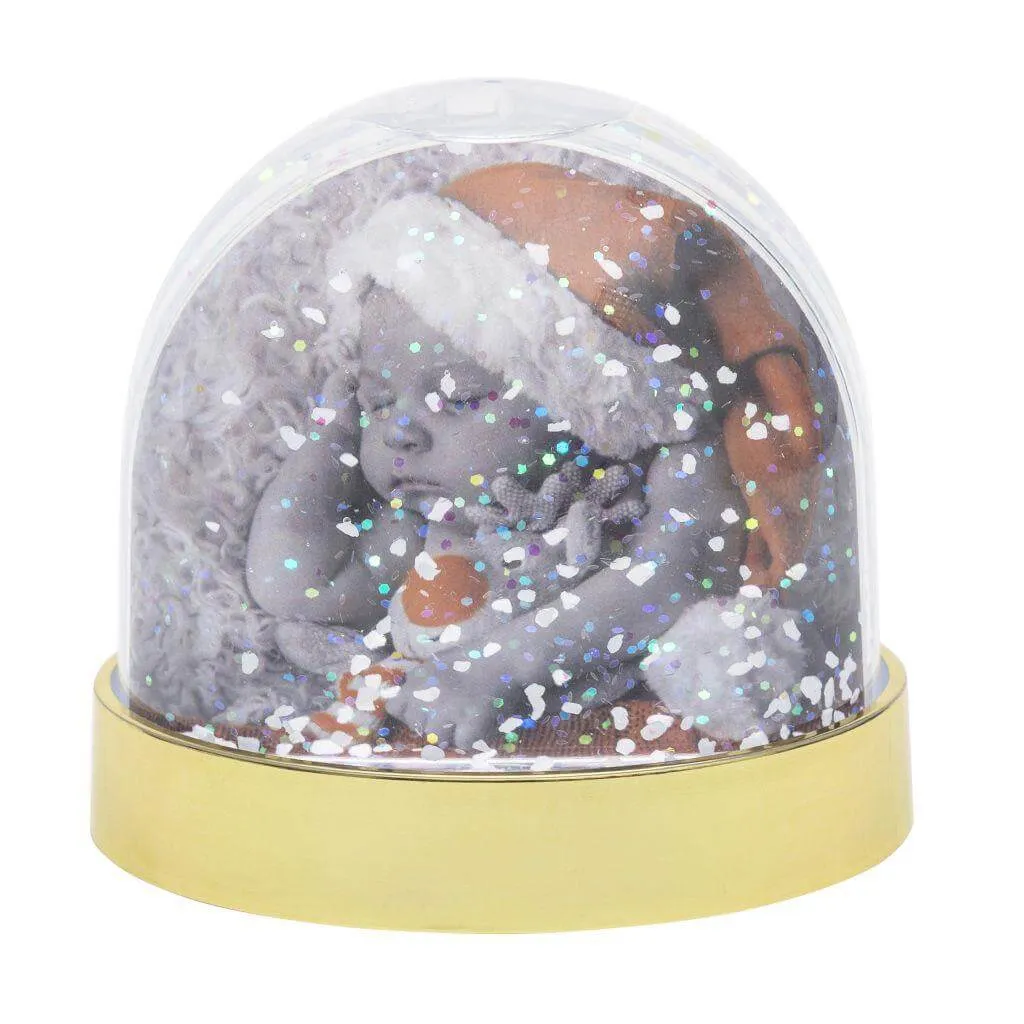 Pack of 6 Blank Snow Glitter Domes with Coloured Bases, 70 x 62mm