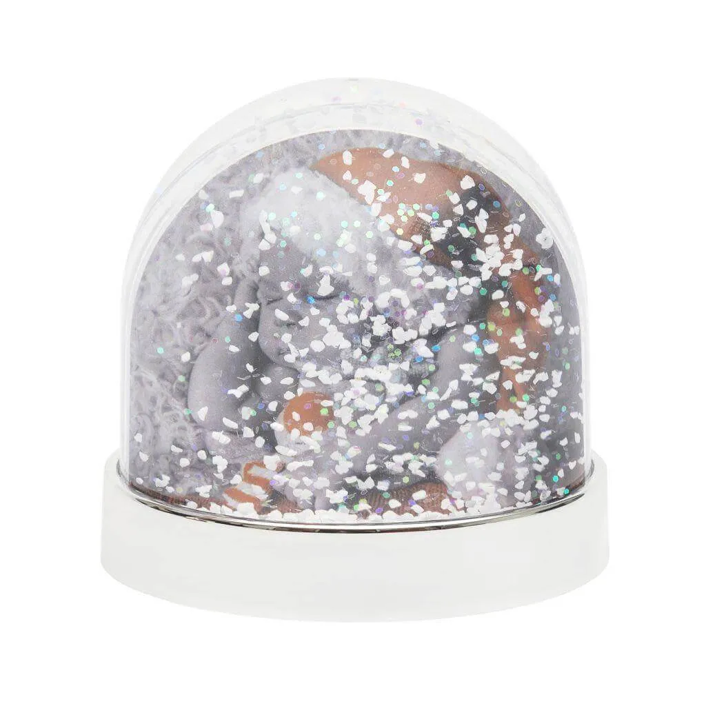 Pack of 6 Blank Snow Glitter Domes with Coloured Bases, 70 x 62mm