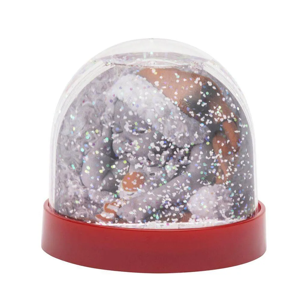 Pack of 6 Blank Snow Glitter Domes with Coloured Bases, 70 x 62mm