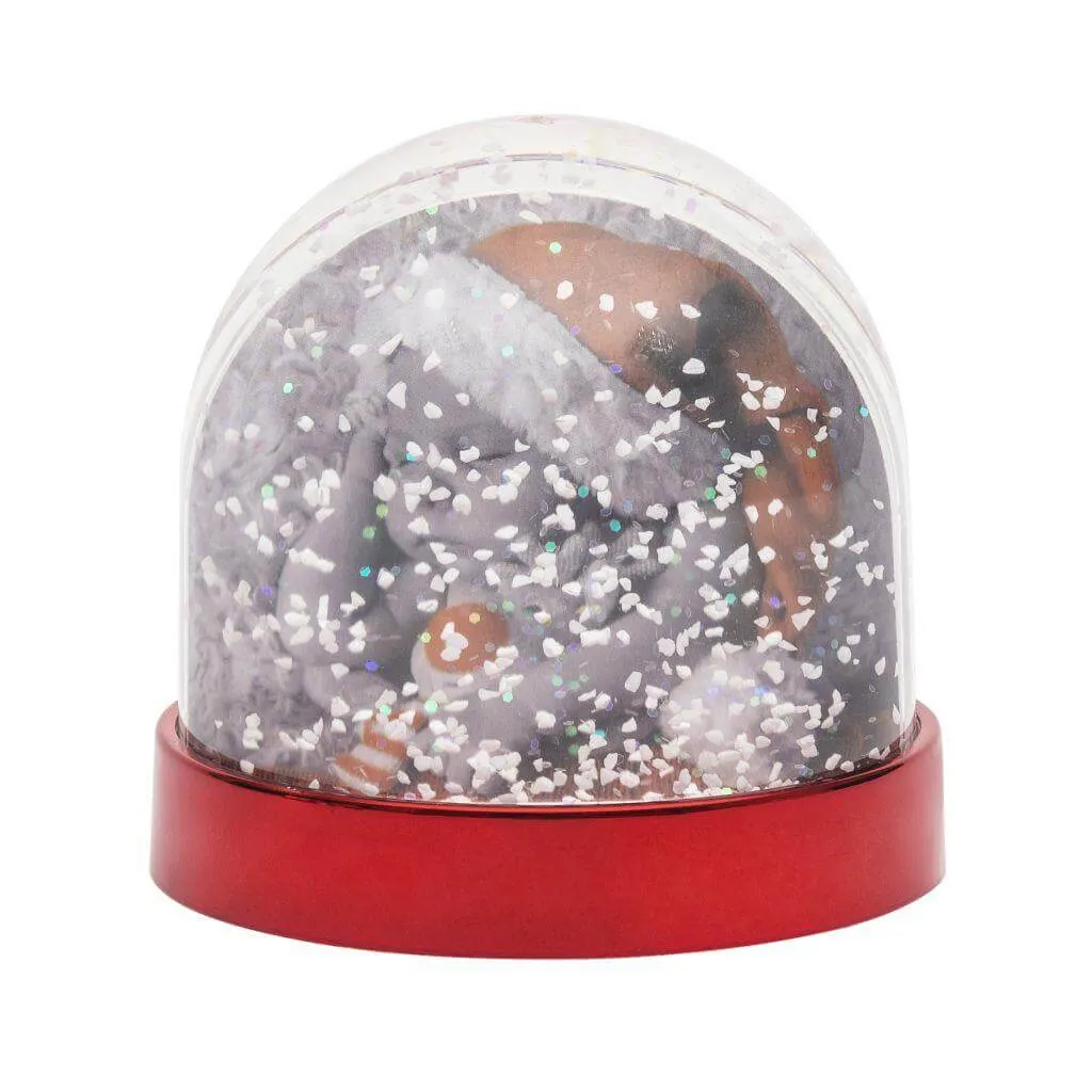 Pack of 6 Blank Snow Glitter Domes with Coloured Bases, 70 x 62mm