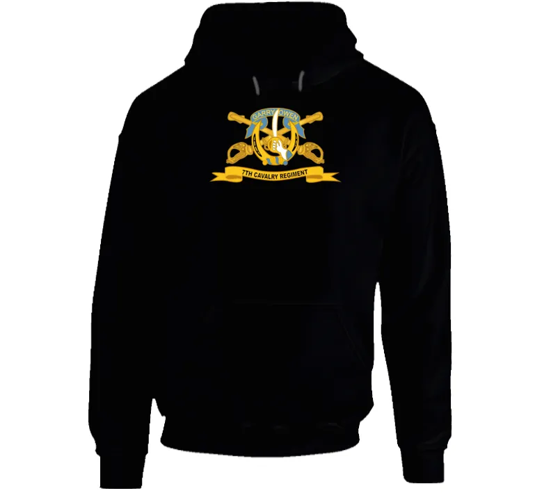 7th Cavalry Regiment w Br - Ribbon Hoodie