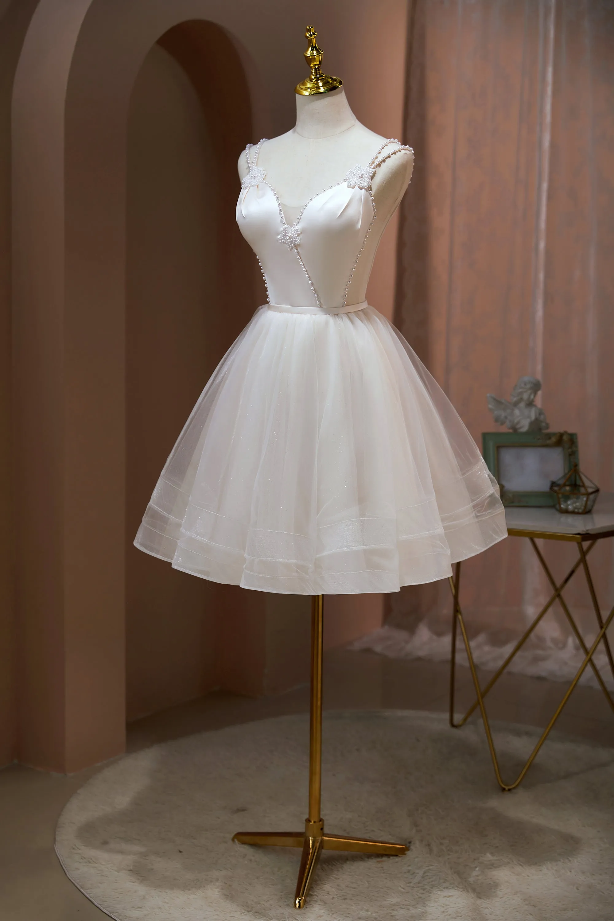 A-line Gorgeous Homecoming Dress with Pearls LJ0550