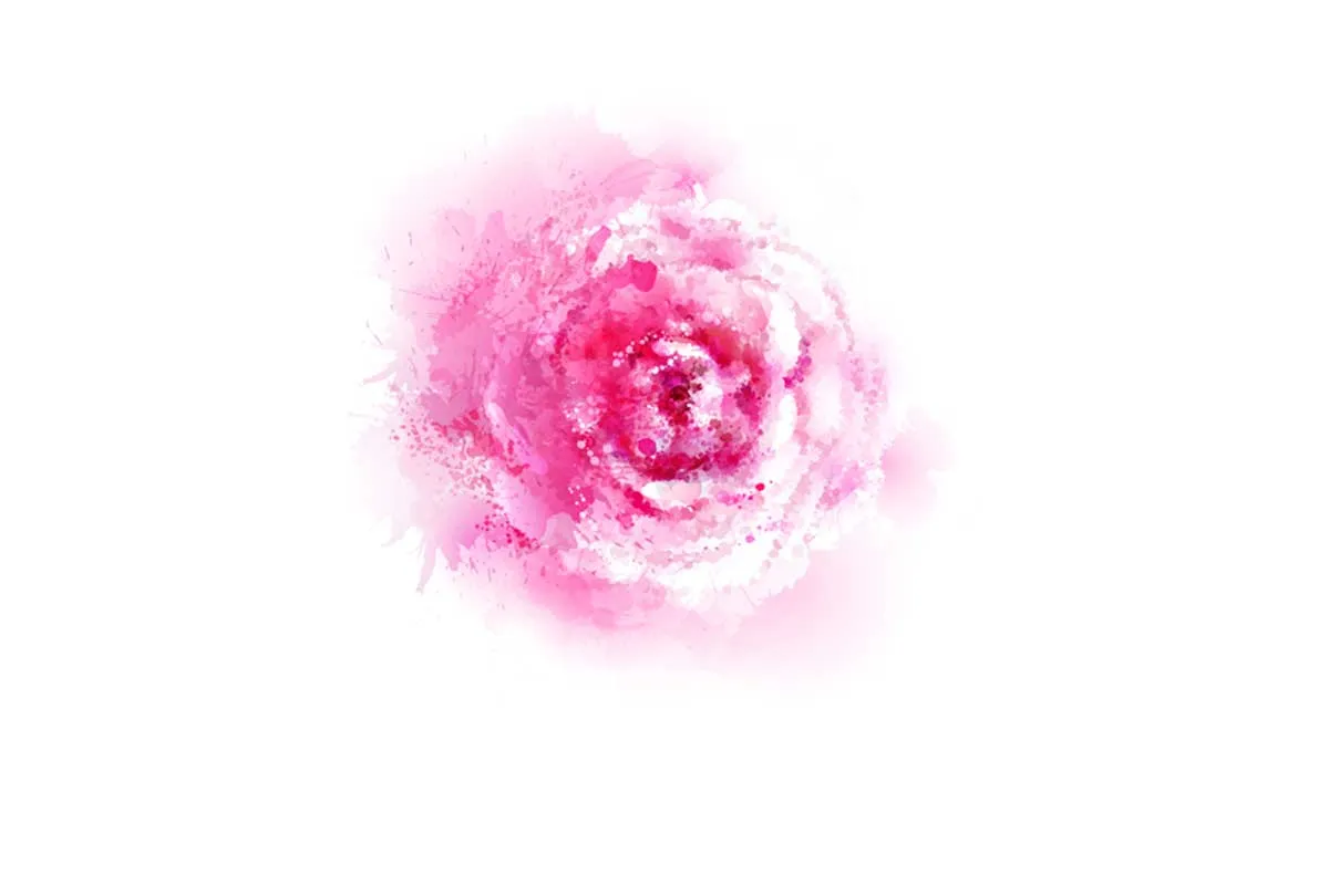 Abstract Watercolour Rose | Floral Wall Art Print