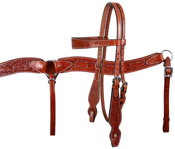 Acorn Tooled Headstall Set