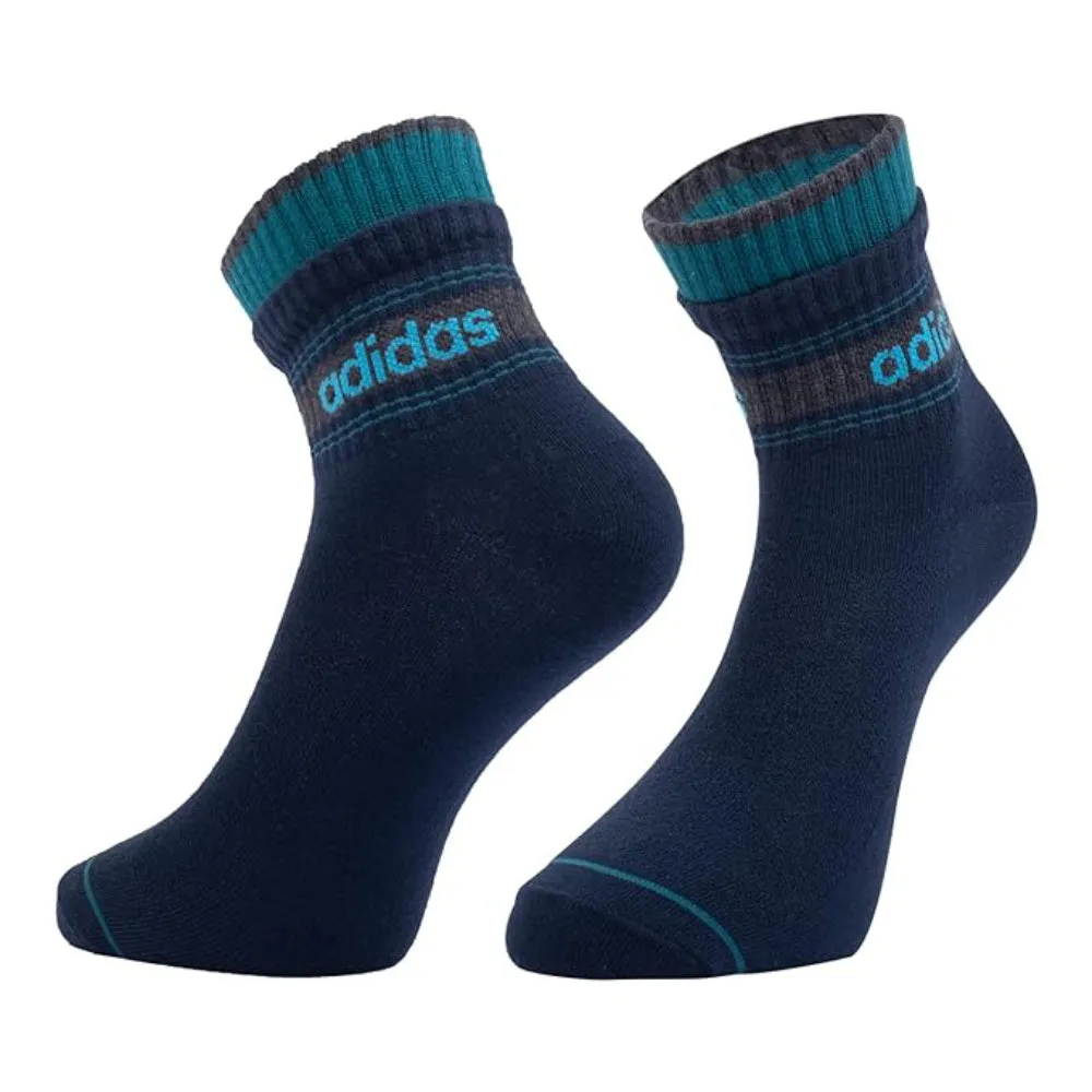 Adidas Men's Flat Knit Ankle Socks (Shadow Olive/Colligiate Navy/Legacy Teal)