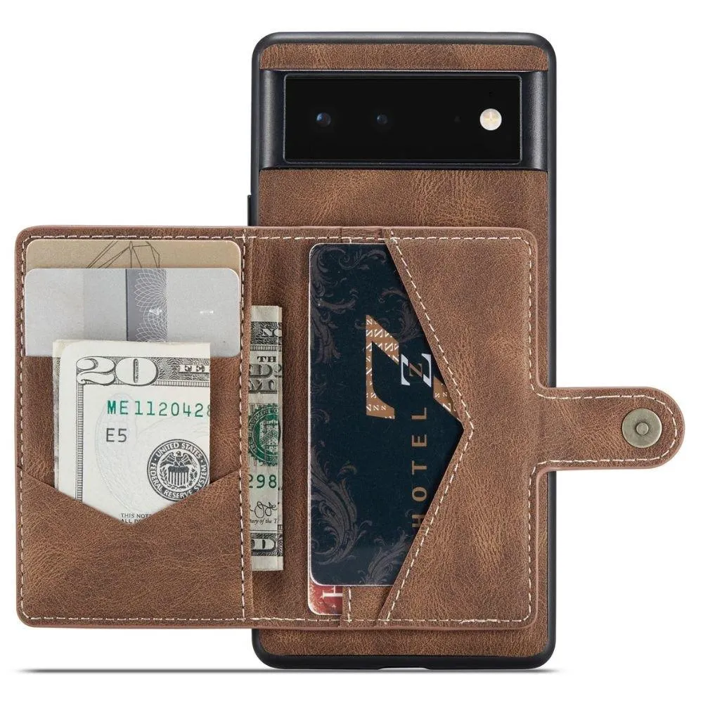 Aes Magnetic Leather Wallet Case For Google Pixel