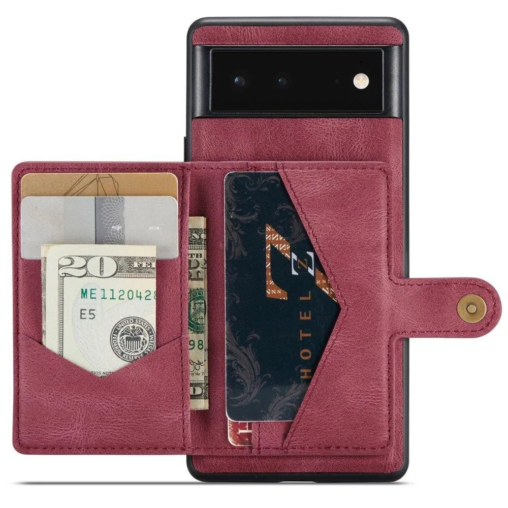 Aes Magnetic Leather Wallet Case For Google Pixel