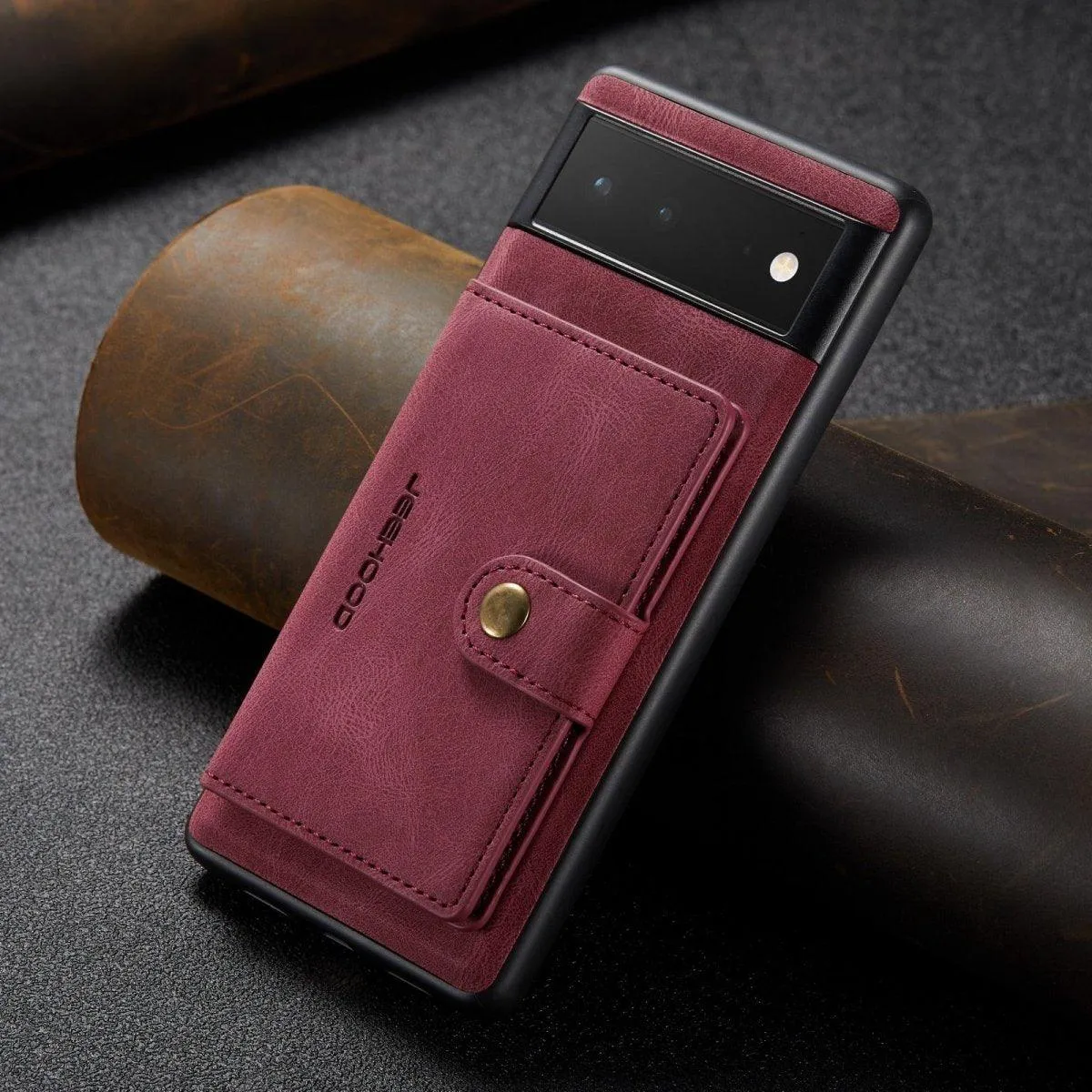 Aes Magnetic Leather Wallet Case For Google Pixel