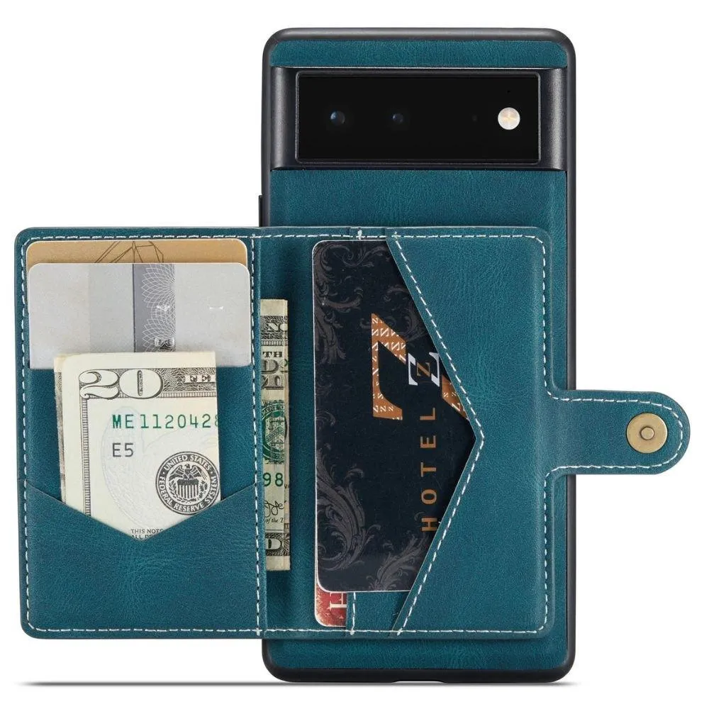 Aes Magnetic Leather Wallet Case For Google Pixel