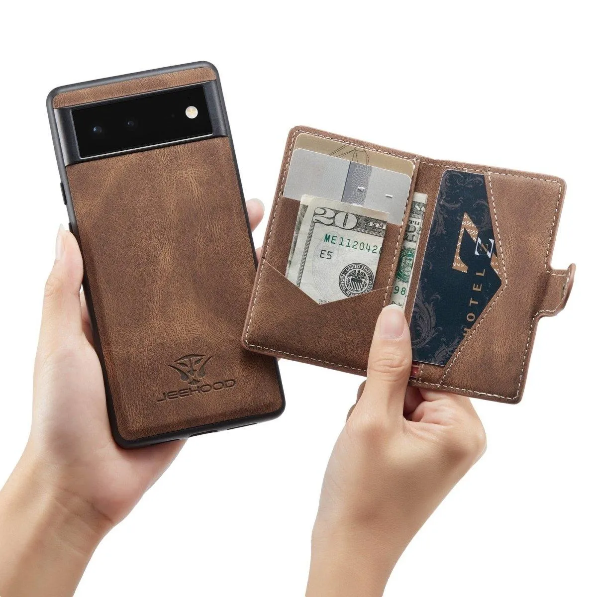 Aes Magnetic Leather Wallet Case For Google Pixel