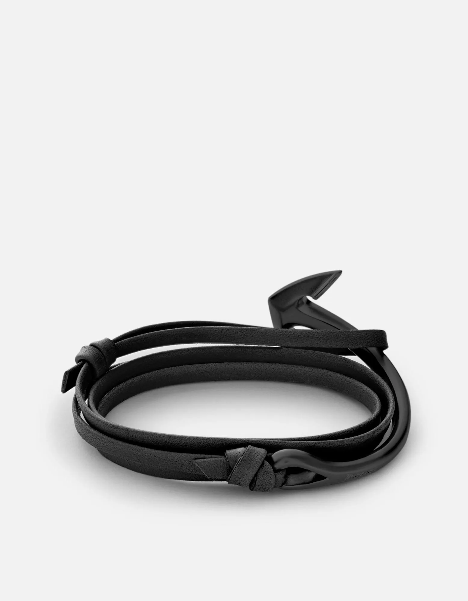 Anchor Half-Cuff Leather, Noir