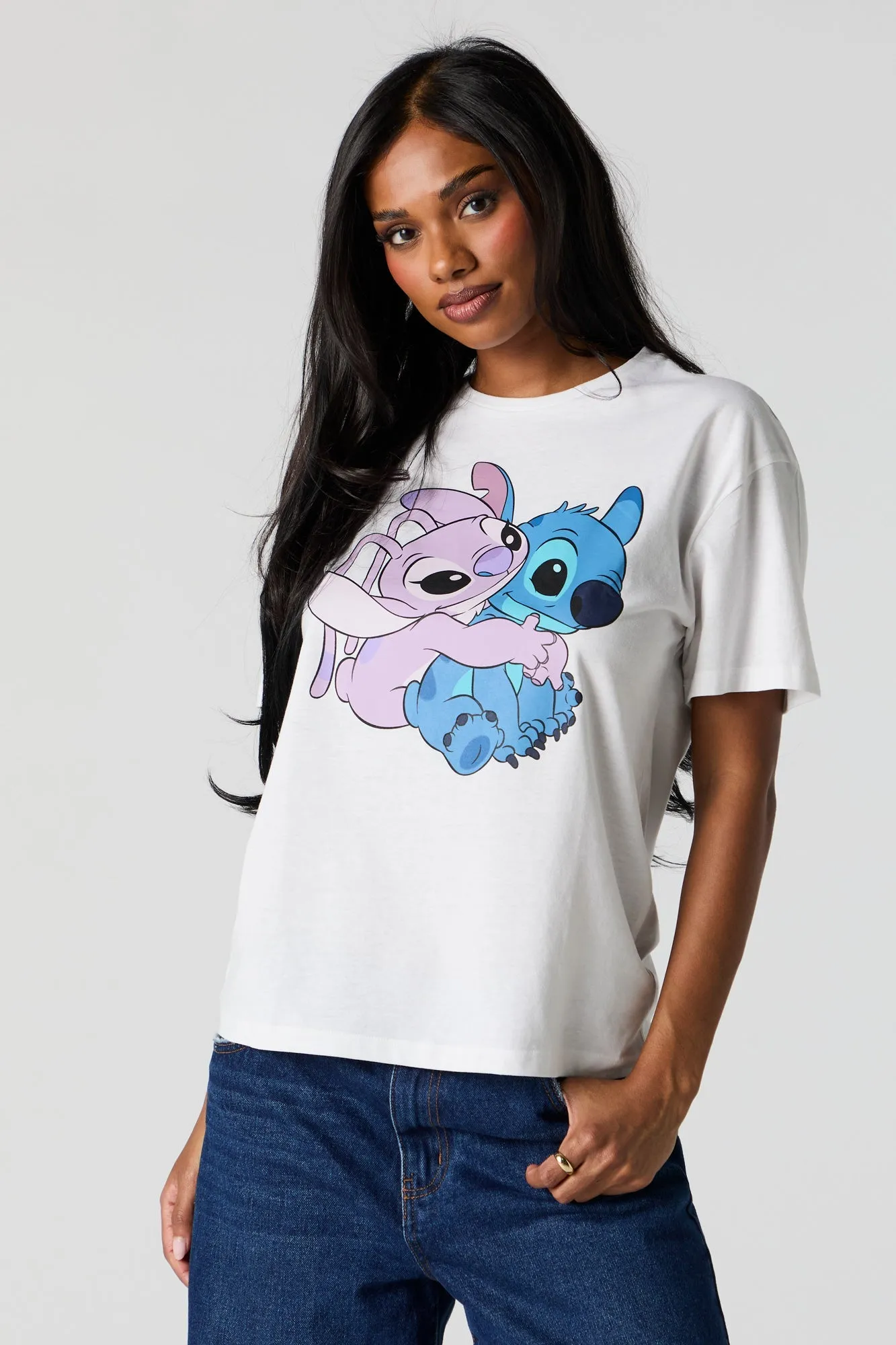 Angel and Stitch Graphic Boyfriend T-Shirt