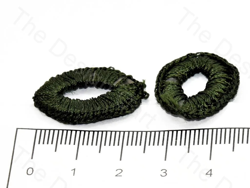 Army Green Oval Crochet Thread Rings