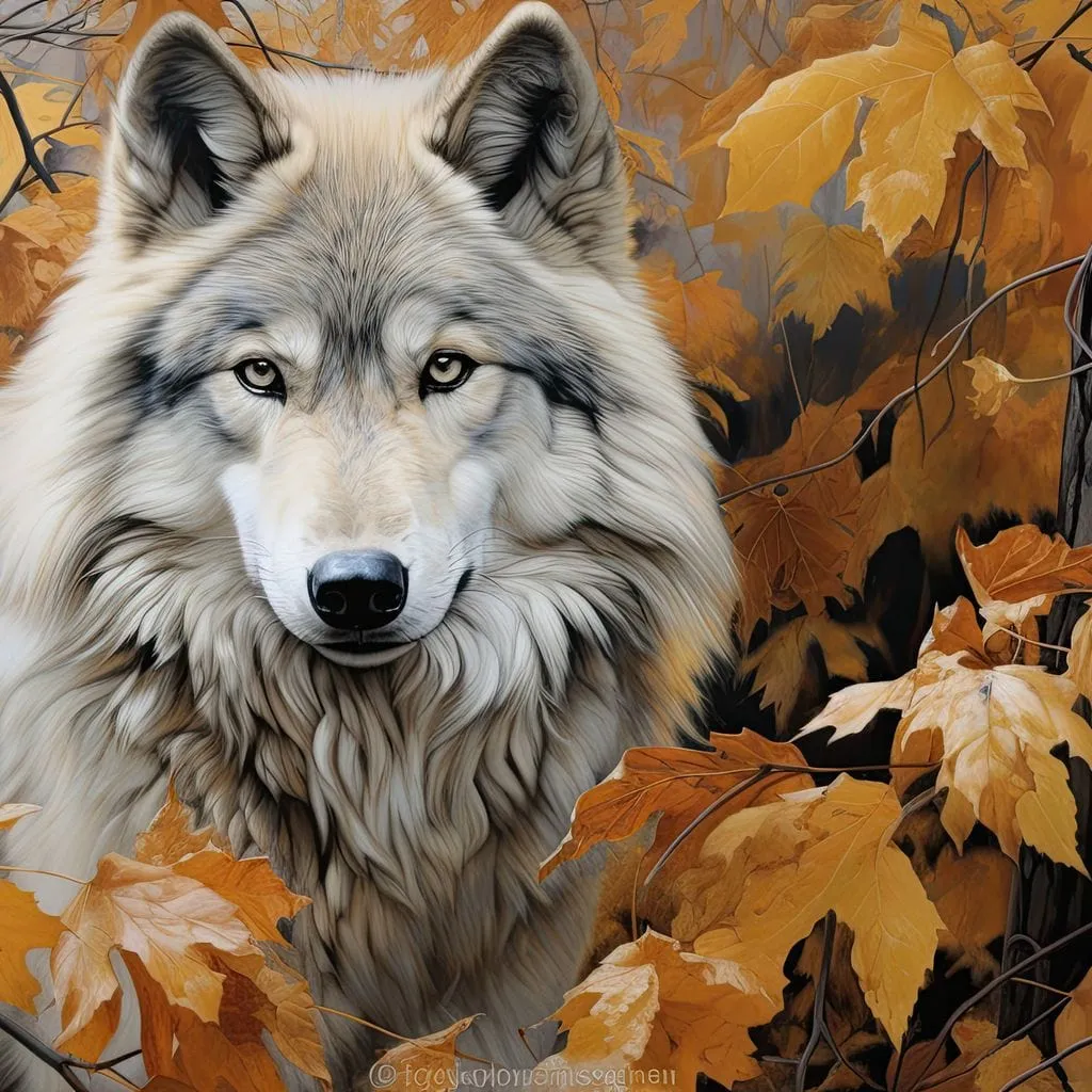 Autumnal Arctic Wolf