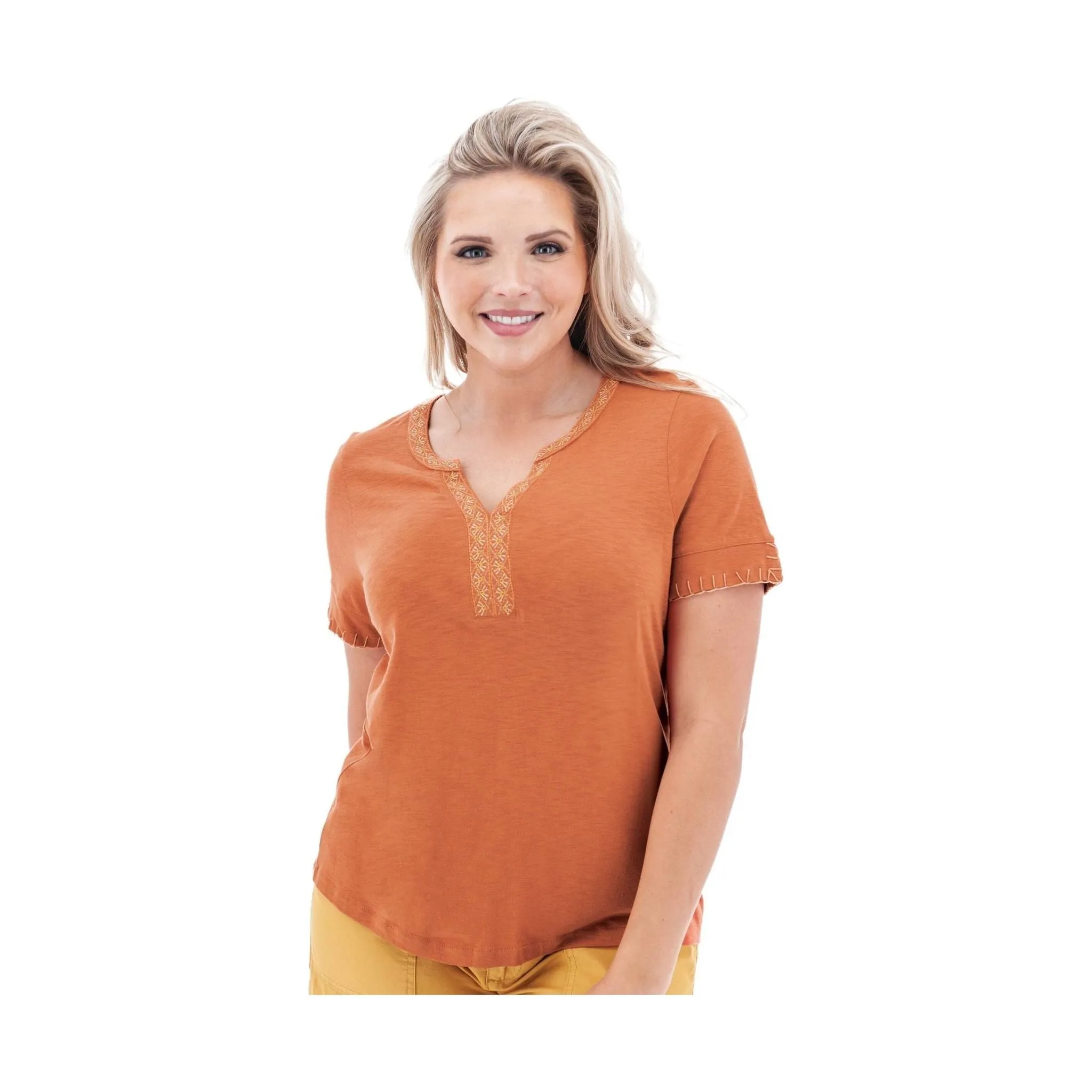 Aventura Women's Ellis Short Sleeve Top - Ginger Spice