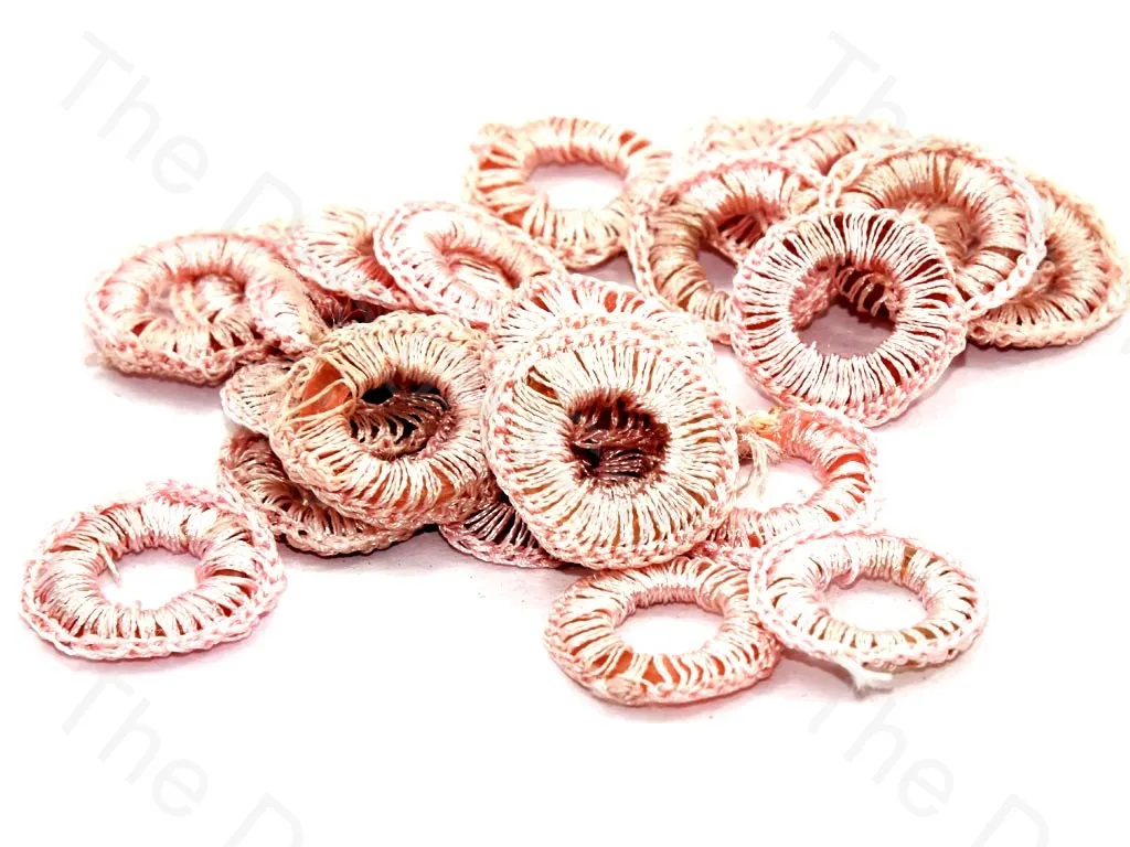 Baby Pink Small Round Crochet Thread Rings