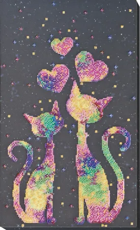 Bead Embroidery Kit Kittens' purrings AB-744