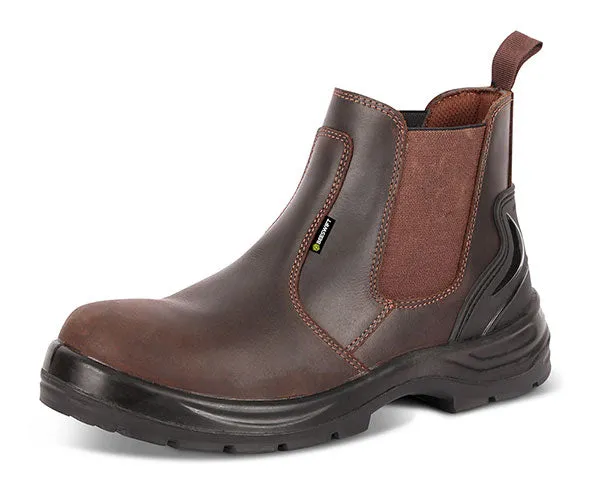 Beeswift Pu Rubber Sole Safety Dealer Boot Brown S3 Steel Toe and Midsole - Ctf42