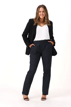 Betty Basics Chelsea Pant Navy Stripe