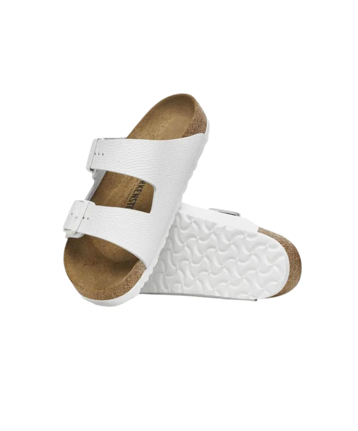 Birkenstock Arizona Leather White White Buckle Sandals