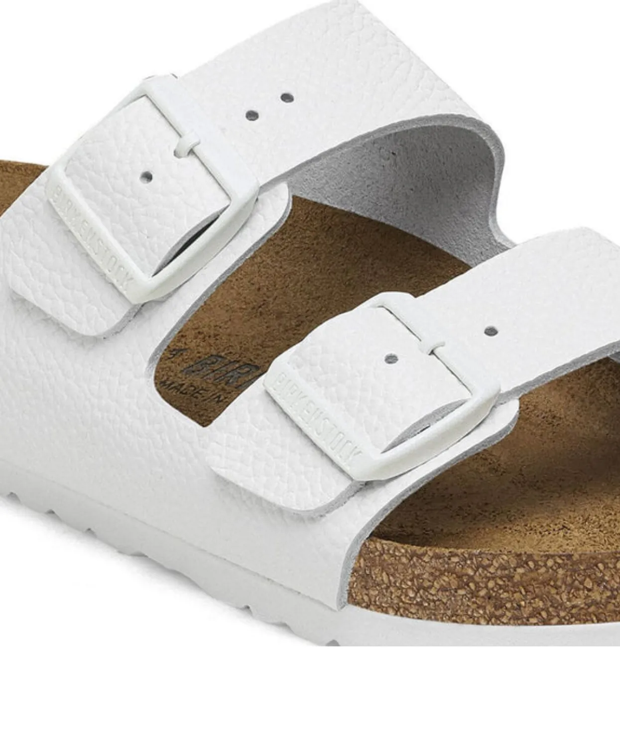 Birkenstock Arizona Leather White White Buckle Sandals