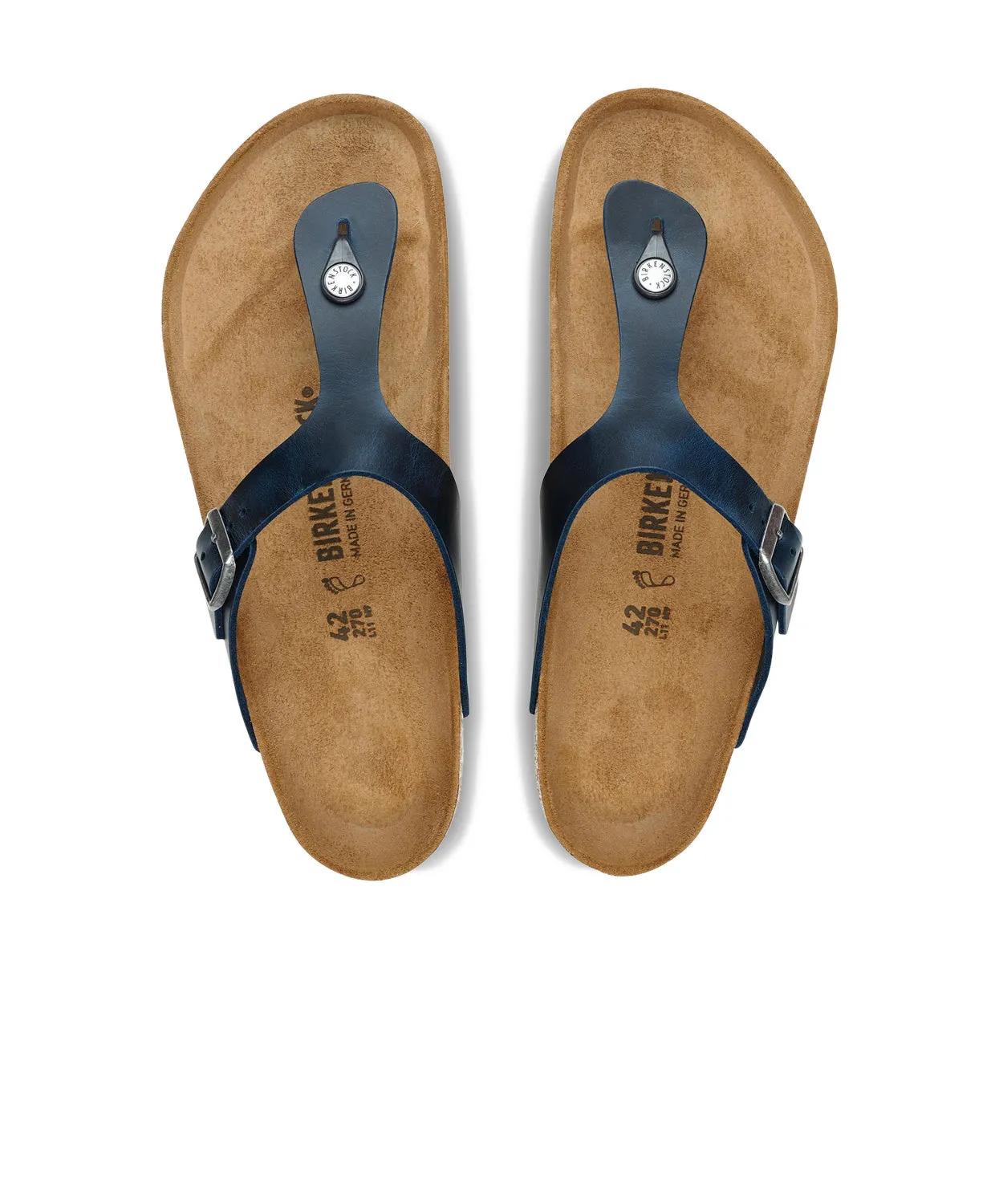 Birkenstock Gizeh Oiled Leather Blue Sandals