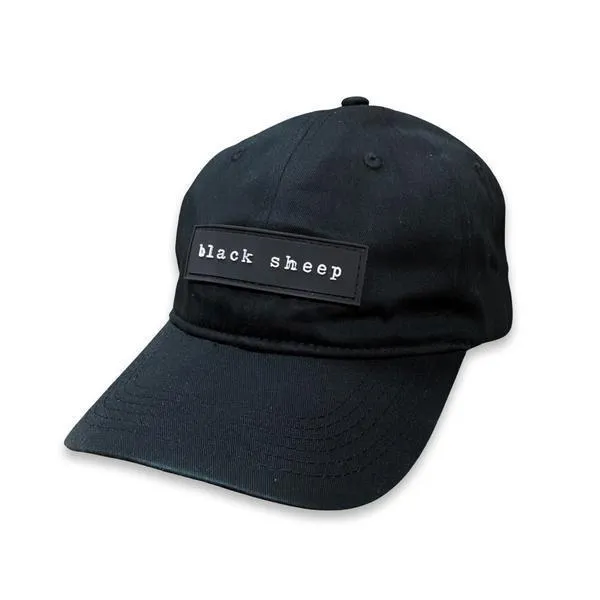 Black Sheep Silicone Patch Unstructured Dad Hat Black