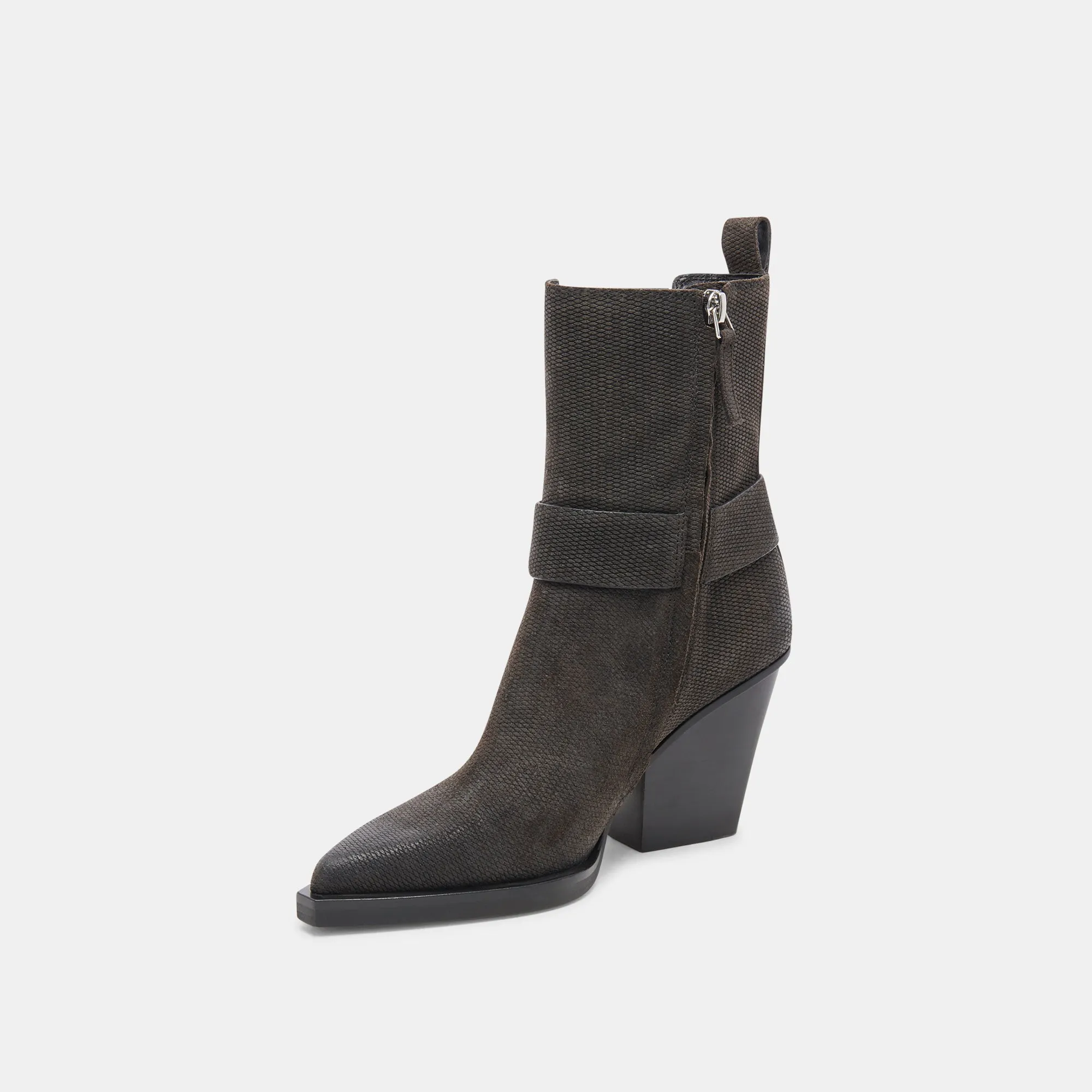 BOUNTY BOOTS ONYX EMBOSSED SUEDE