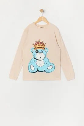 Boys King Bear Graphic Long Sleeve Top