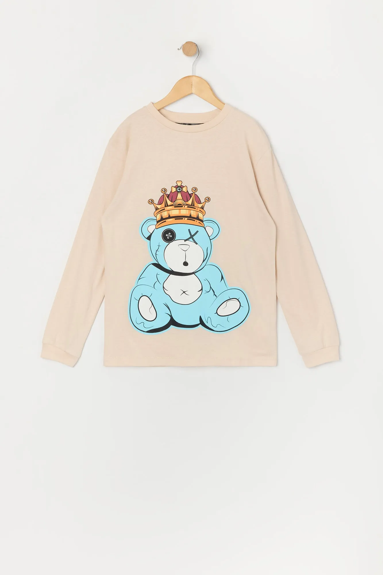 Boys King Bear Graphic Long Sleeve Top