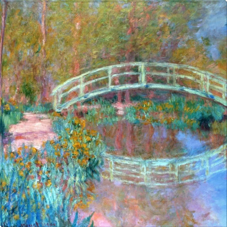 Bridge Over a Pond of Water Lilies | Claude Monet Masters Classic Art in Gallery Wrapped Canvas | Various Sizes