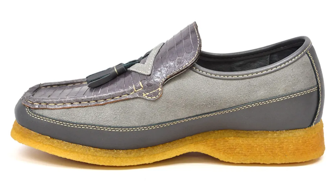 Brooklyn 2 Snake Skin & Leather Slip-On Shoe with Classic Moc Toe