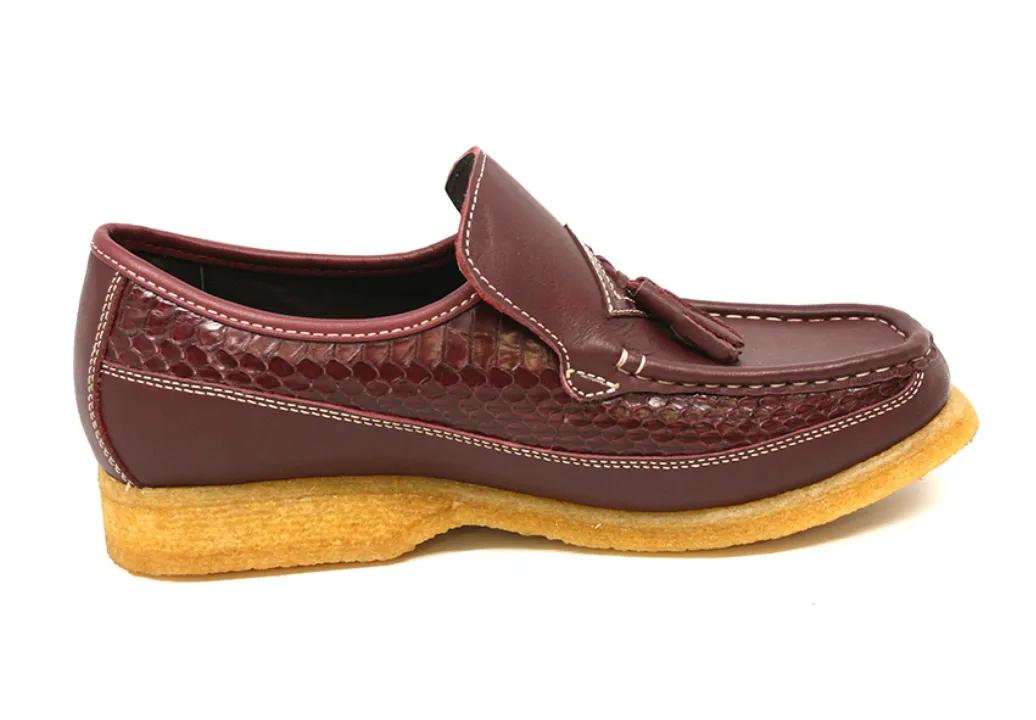 Brooklyn 2 Snake Skin & Leather Slip-On Shoe with Classic Moc Toe