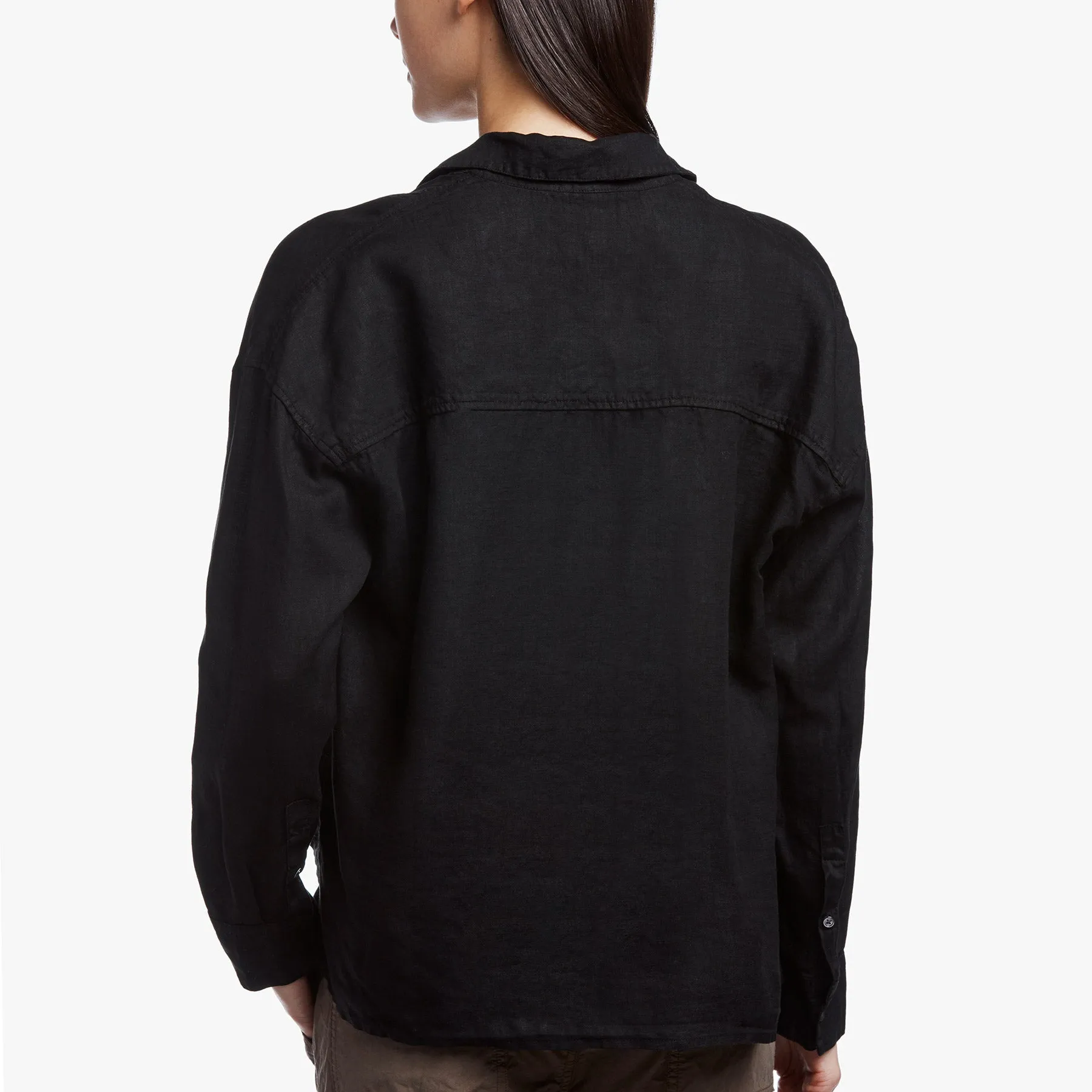 Canvas Linen Boxy Shirt - Black