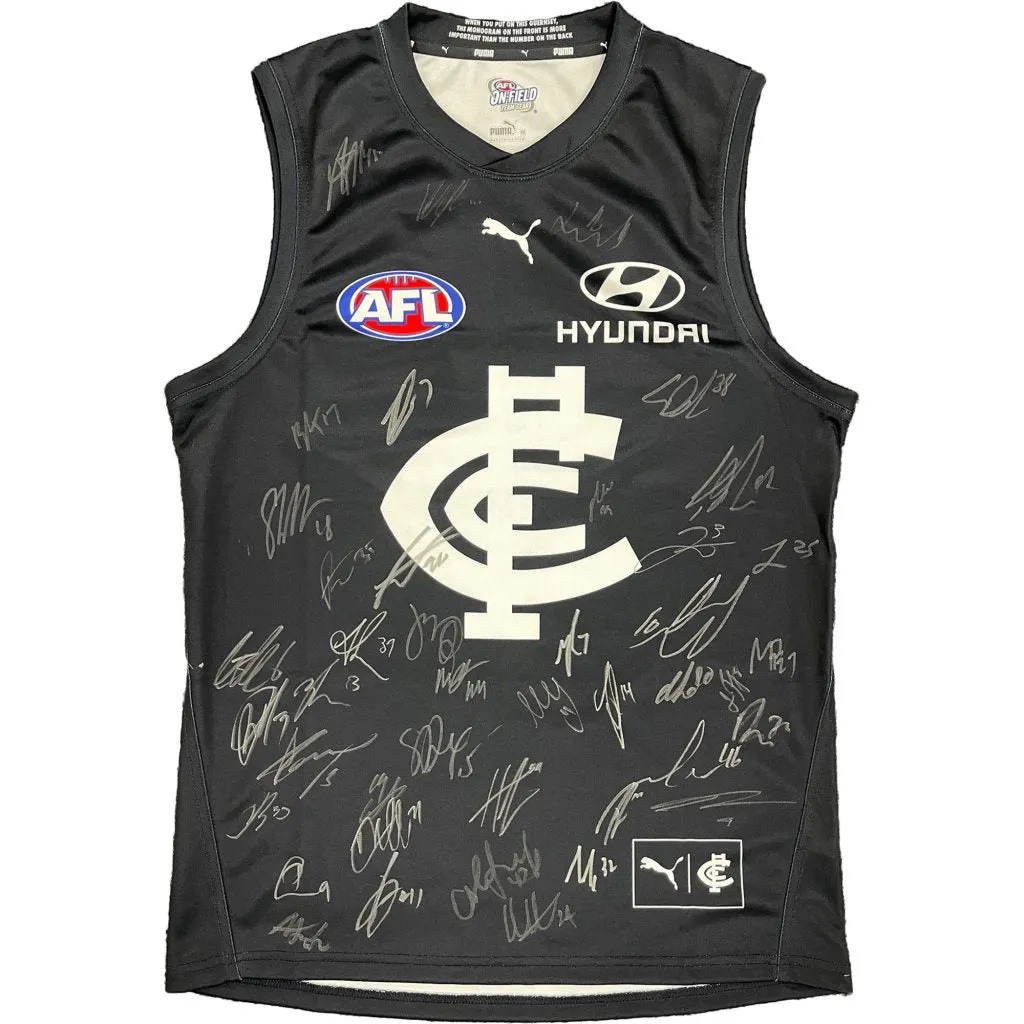 CARLTON FOOTBALL CLUB 2024 SQUAD SIGNED OFFICIAL GUERNSEY