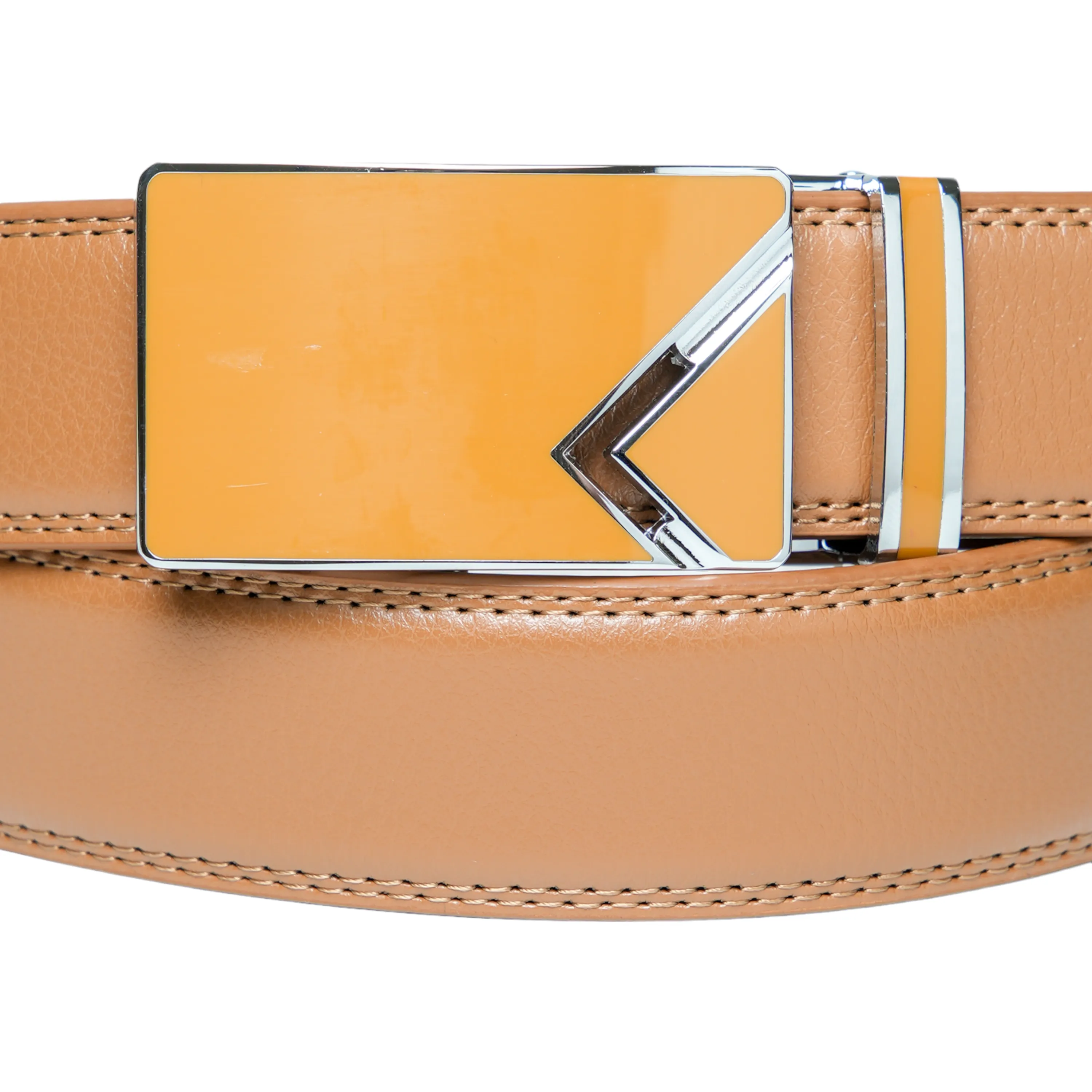 Chokore Automatic Buckle Cowhide Leather Belt (Brown)