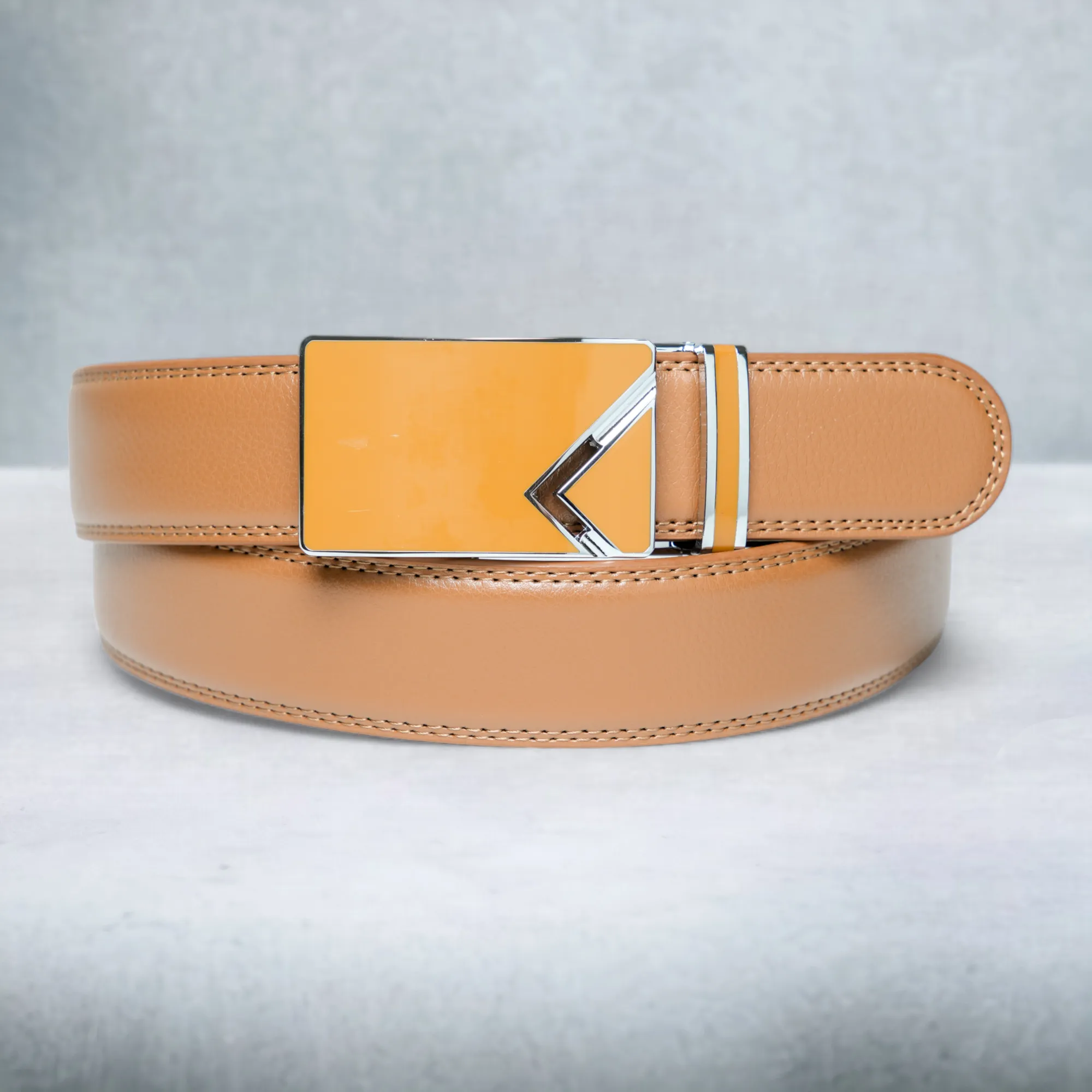 Chokore Automatic Buckle Cowhide Leather Belt (Brown)