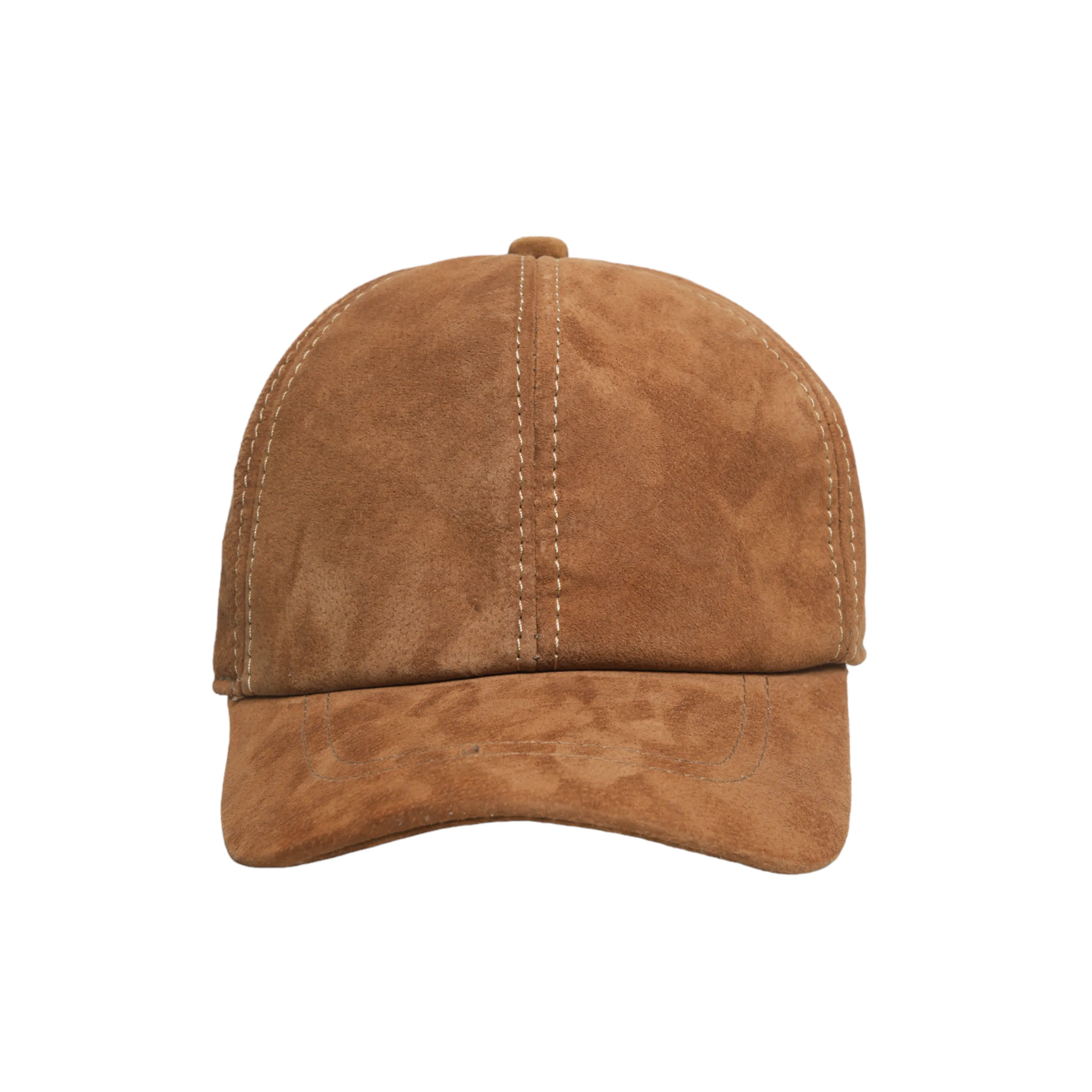 Chokore Casual Baseball Cap in Velour Leather (Light Brown)