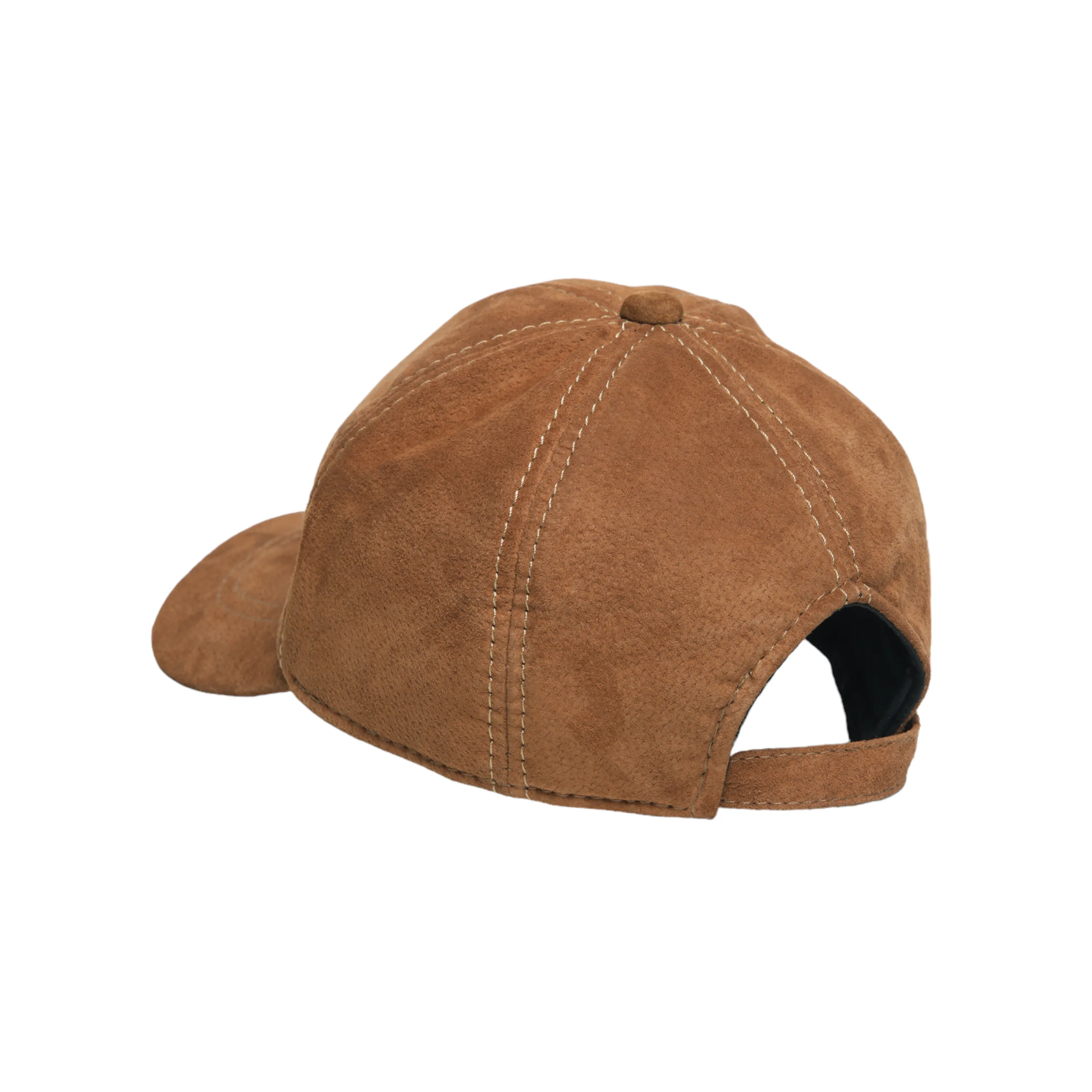 Chokore Casual Baseball Cap in Velour Leather (Light Brown)