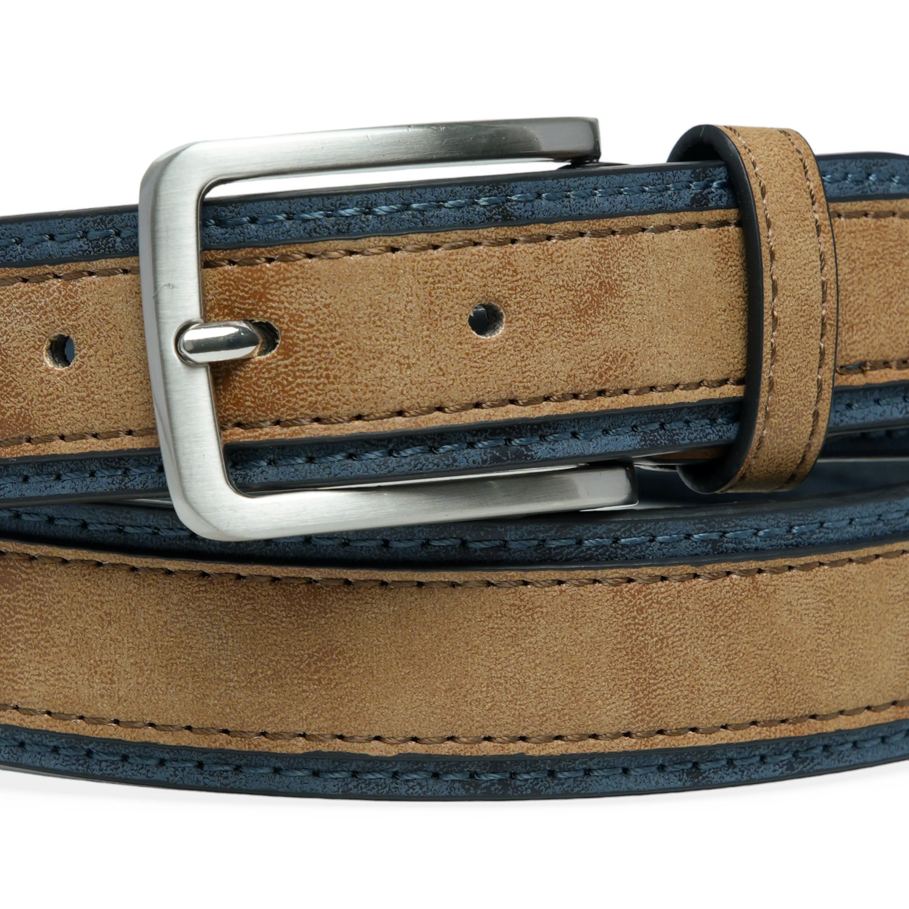 Chokore Dual Color Vegan Leather Belt (Light Brown)